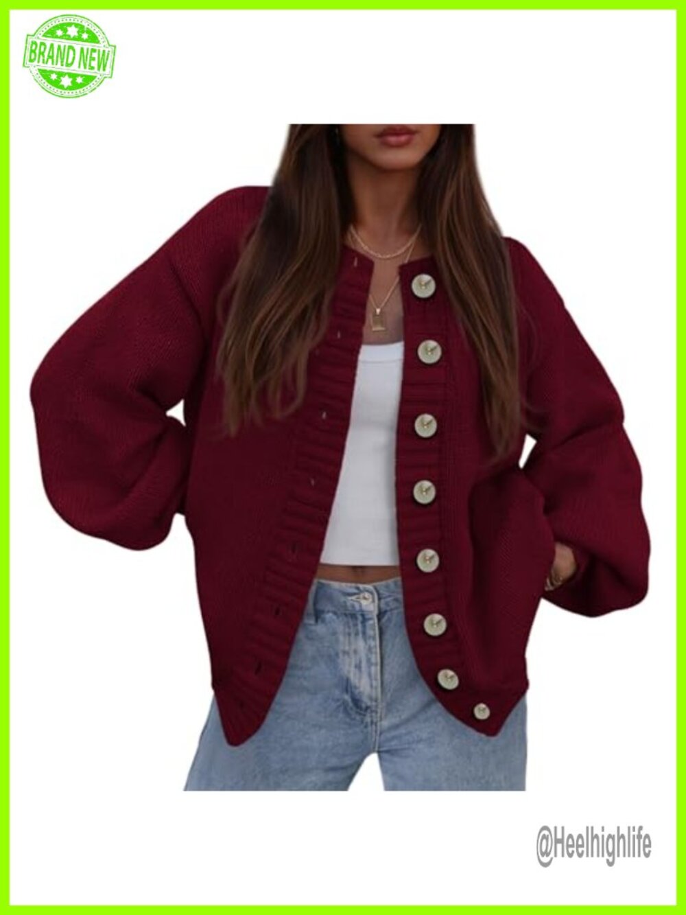 Women's Chunky Ribbed Knit Cardigan Button Up Sweater